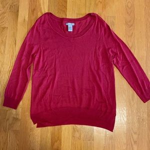 Olivia Sky scoop neck fuchsia sweater